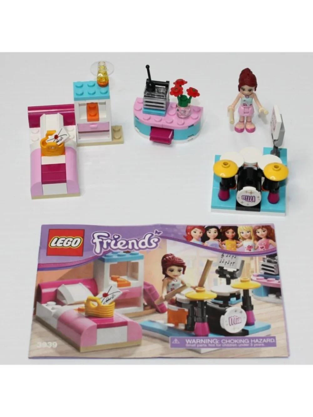 Lego Friends Mia's Bedroom Complete Set 3939 with Instructions but NO Box